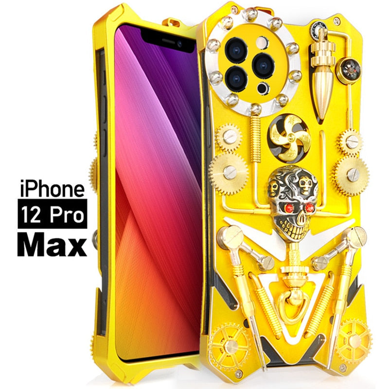 Etui na iPhone w stylu Cyberpunk z Mechanic Skull