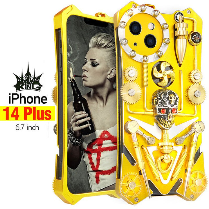 Mechaniczna Czaszka w Stylu Cyberpunk - Etui na iPhone