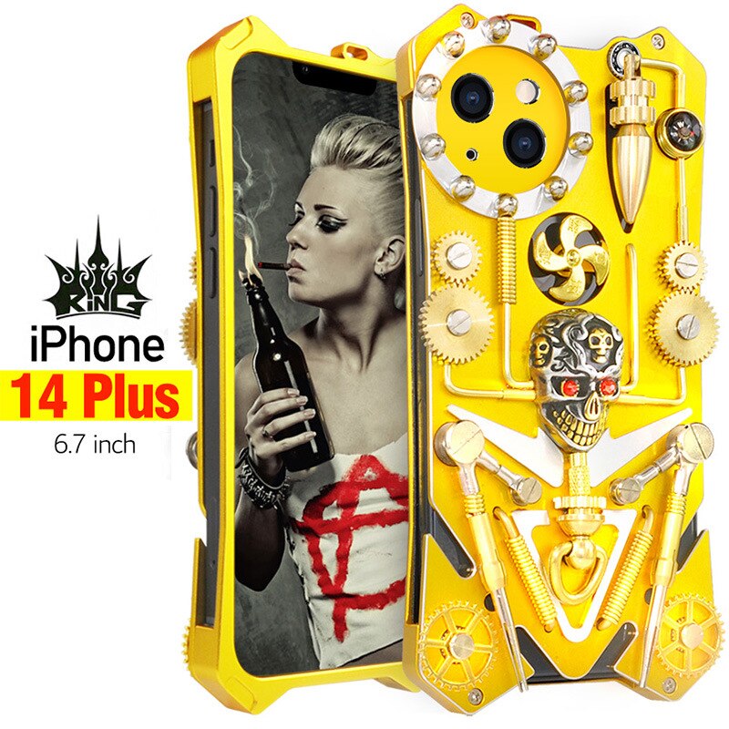 Etui na iPhone w stylu Cyberpunk z Mechanic Skull