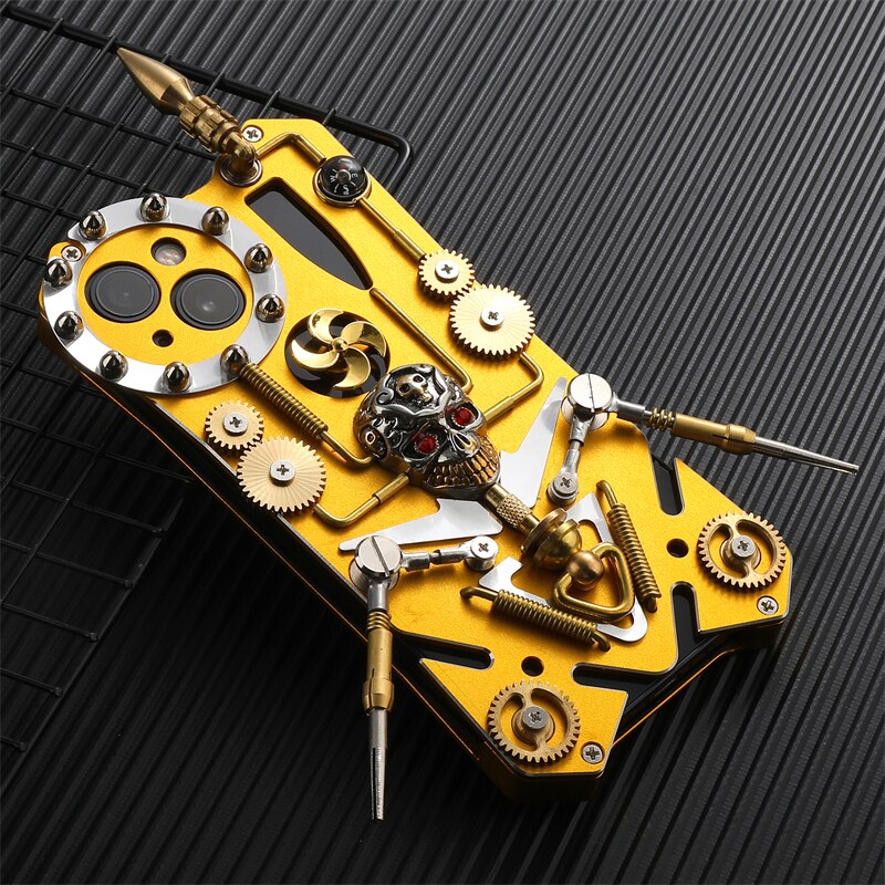 Mechaniczna Czaszka w Stylu Cyberpunk - Etui na iPhone