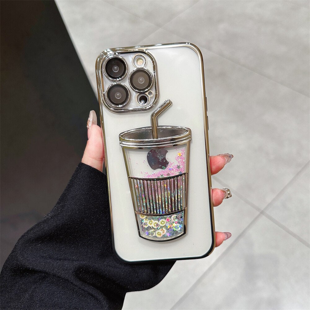 Etui na iPhone Glitter Star Drink Cup