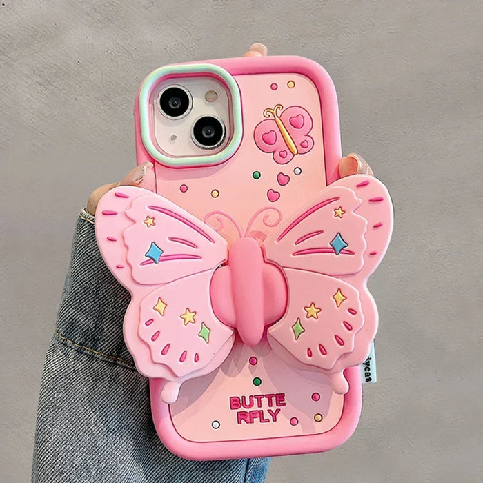 Urocza 3D Złożona Obudowa Motyla Ochronna do iPhone'a