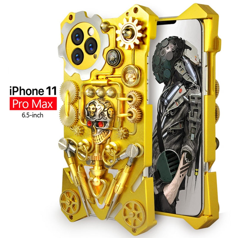 Etui na iPhone w stylu Cyberpunk z Mechanic Skull