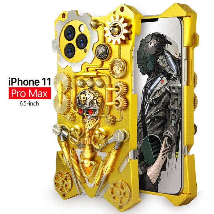 Etui na iPhone w stylu Cyberpunk z Mechanic Skull