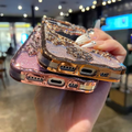 Etui z brokatem w kształcie motyla i lustrem dla iPhone'a