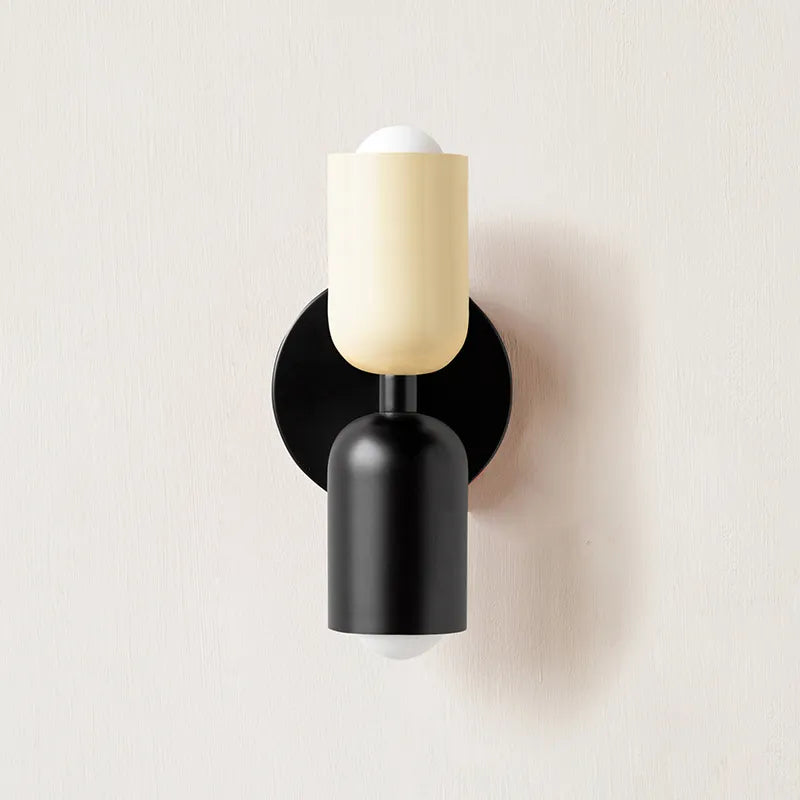 Lampa Ścienna Podwójna z Czarną Bazą