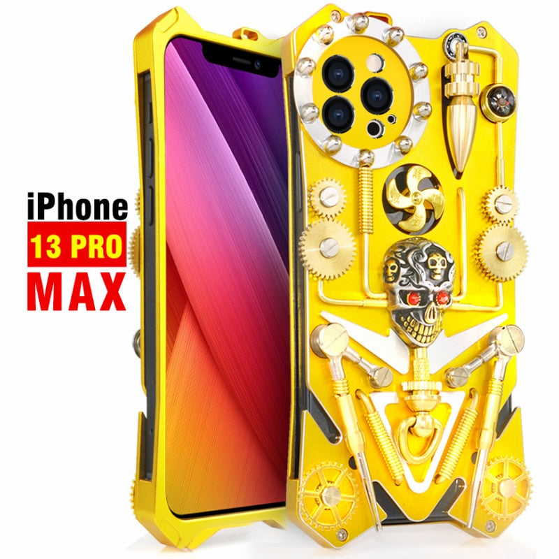 Etui na iPhone w stylu Cyberpunk z Mechanic Skull