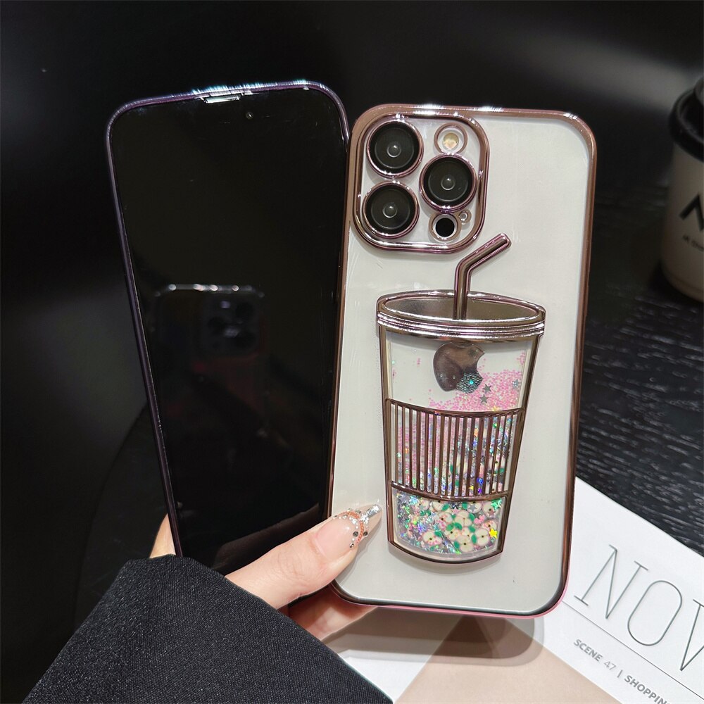 Etui na iPhone Glitter Star Drink Cup