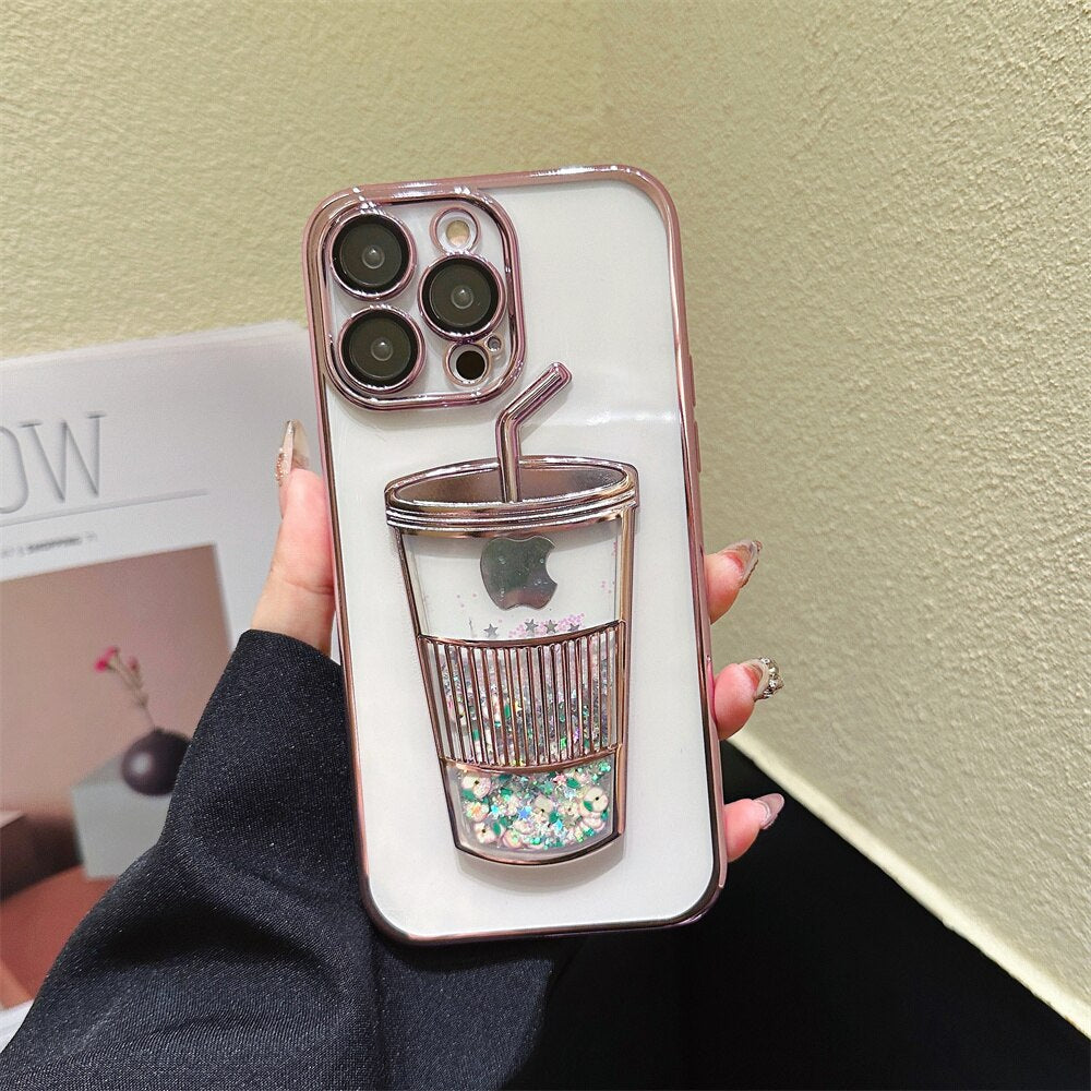 Etui na iPhone Glitter Star Drink Cup