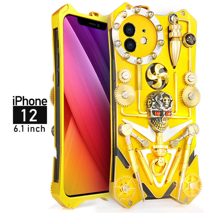 Mechaniczna Czaszka w Stylu Cyberpunk - Etui na iPhone