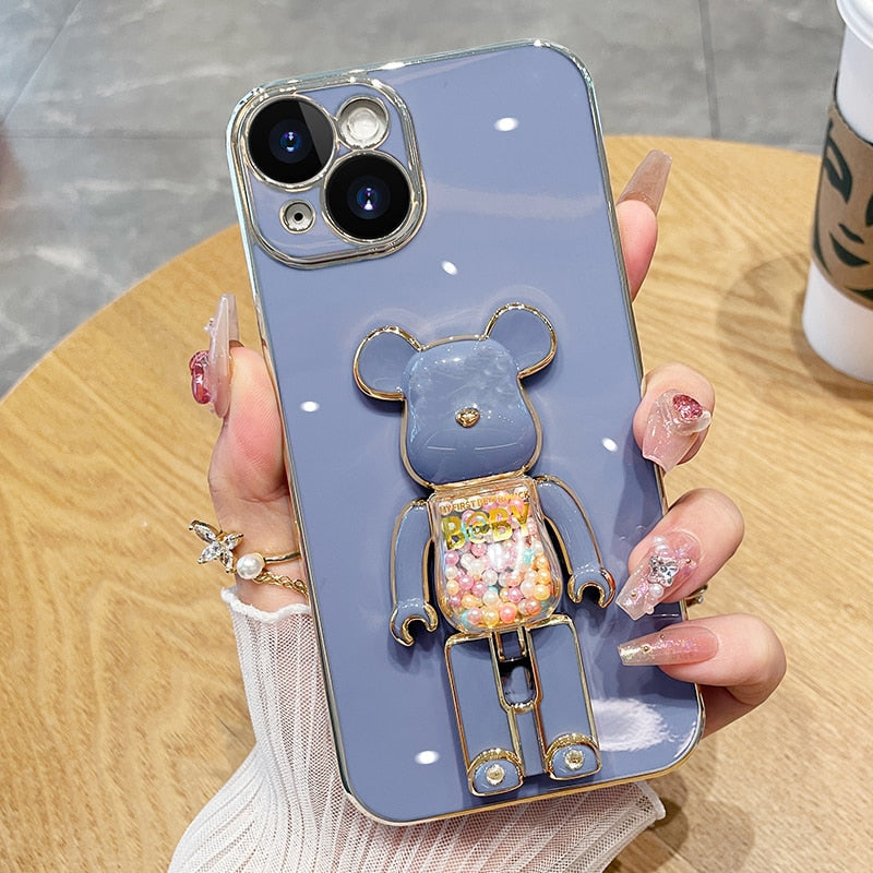 Kolorowy etui na telefon 3D dla miłośników niedźwiedzi