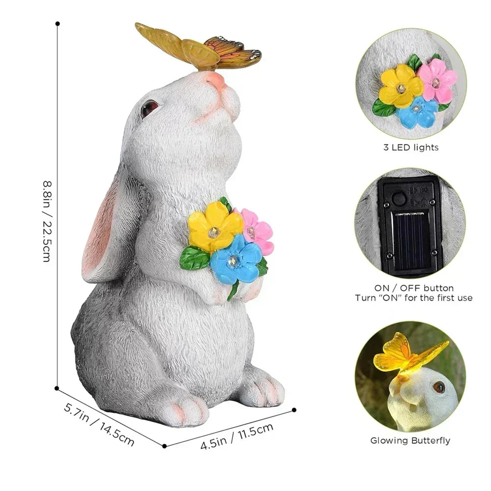 Lampa ogrodowa Motyl i Kwiat Królik