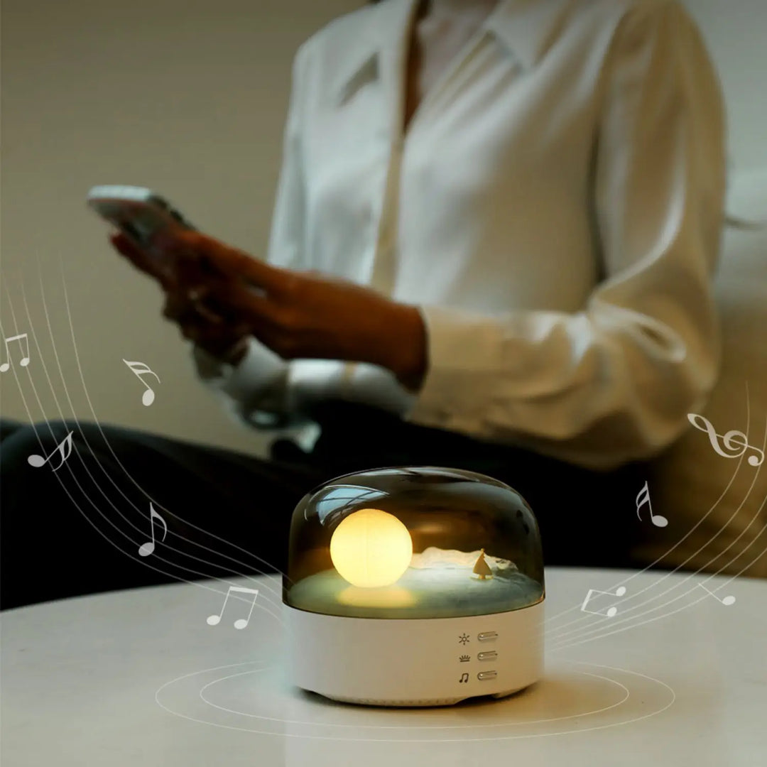 3D Tajemnicza Księżycowa Lampa LED Głośnik Nocny
