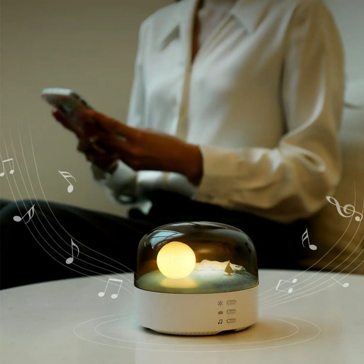 3D Tajemnicza Księżycowa Lampa LED Głośnik na Noc |
