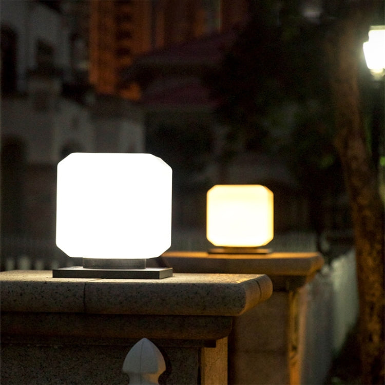 003 Solar Square Outdoor Post Light LED Waterproof Wall Lights, Size: 30cm (Ciepłe Światło)