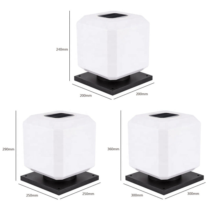 003 Solar Square Outdoor Post Light LED Waterproof Wall Lights, Size: 30cm (Ciepłe Światło)