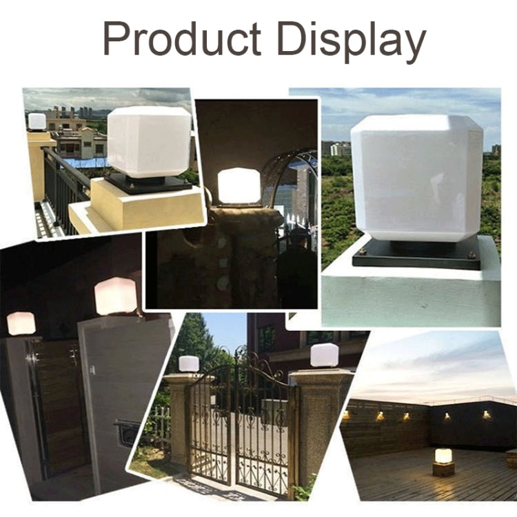 003 Solar Square Outdoor Post Light LED Waterproof Wall Lights, Size: 30cm (Ciepłe Światło)