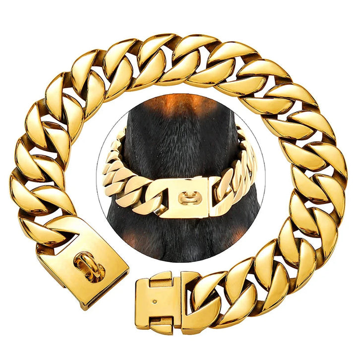 KrachtNeck Metal Dog Collar – Solidna obroża ze stali nierdzewnej dla dużych psów