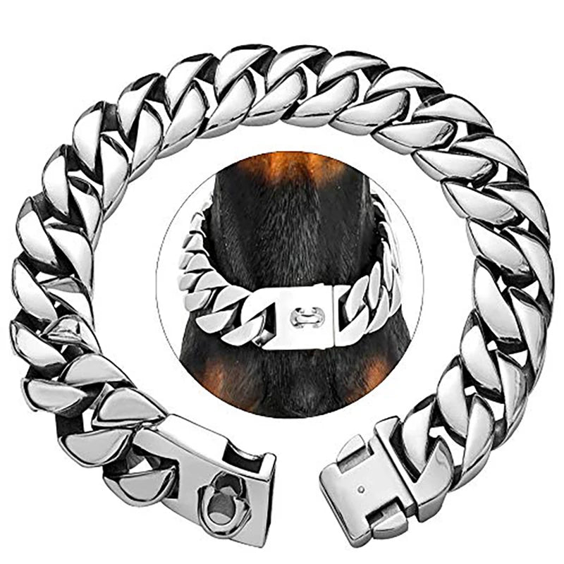 KrachtNeck Metal Dog Collar – Solidna obroża ze stali nierdzewnej dla dużych psów