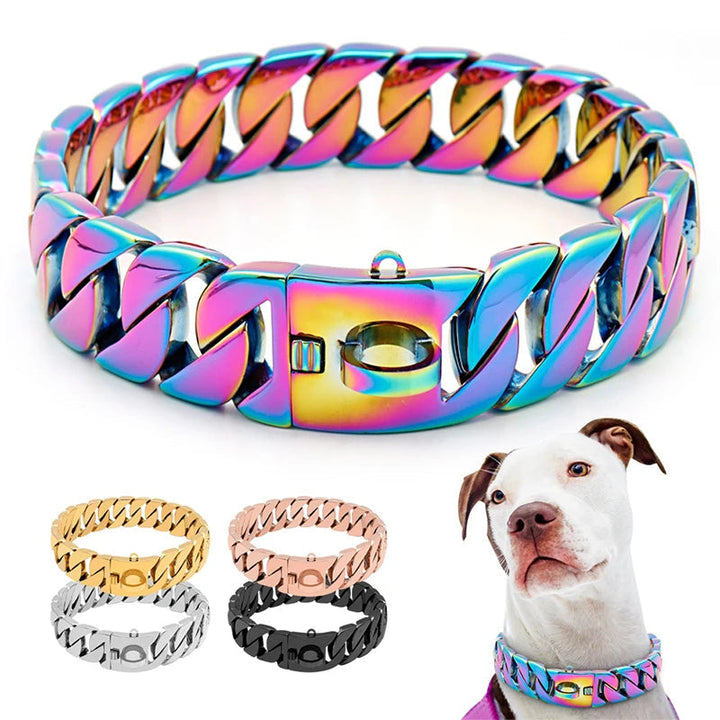 KrachtNeck Metal Dog Collar – Solidna obroża ze stali nierdzewnej dla dużych psów