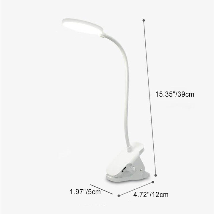 Prosta lampa biurkowa LED z klipsem, ładowana, Ochrona oczu, Nocna lampka