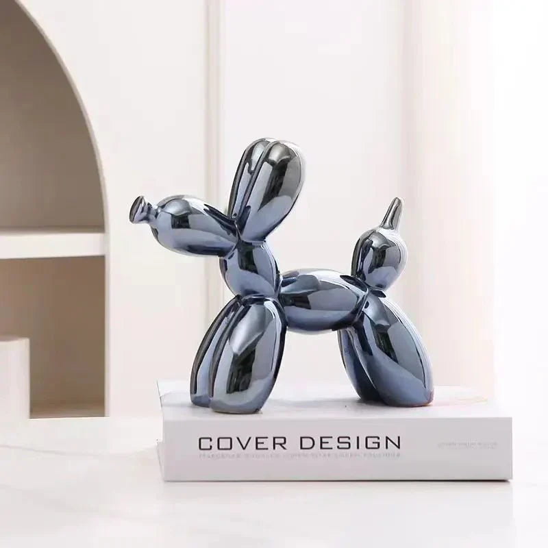 Ceramiczny błyszczący ornament w kształcie psa balonowego