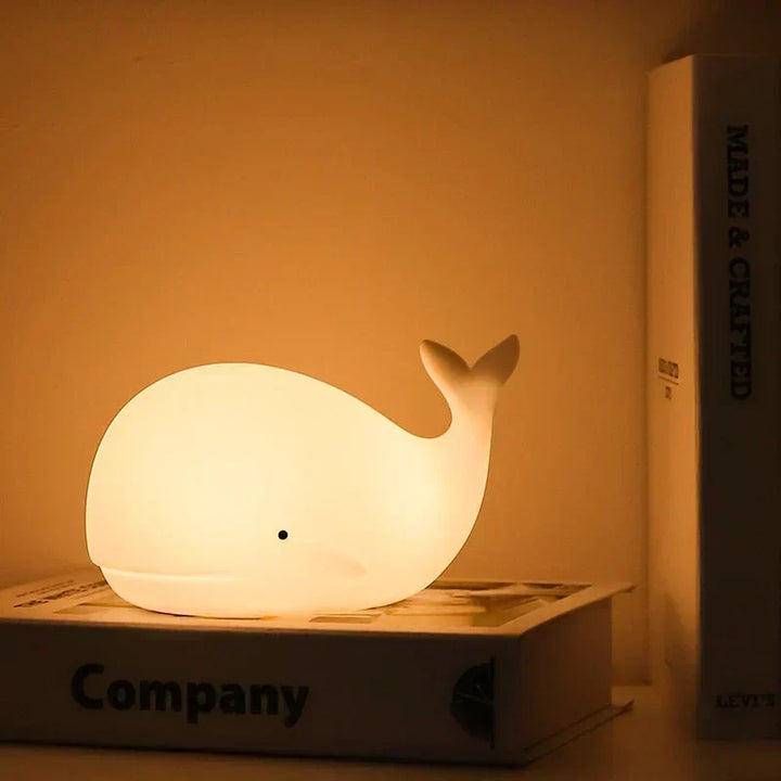 Urocza Lampa Nocna Waleń z Zmianą Koloru - GlowWhale