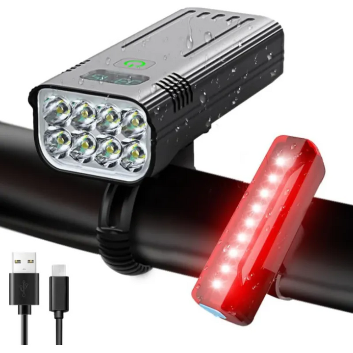 KrachtLight – Lampka rowerowa USB z wyświetlaczem cyfrowym i akumulatorem 10,000 mAh