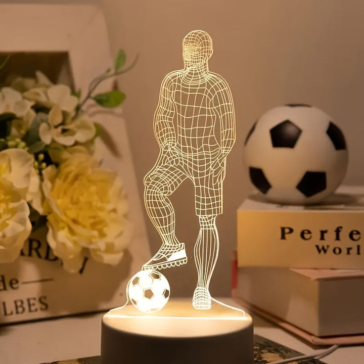 SportVision - 3D LED Lampa Nocna z Motywem Piłki Nożnej