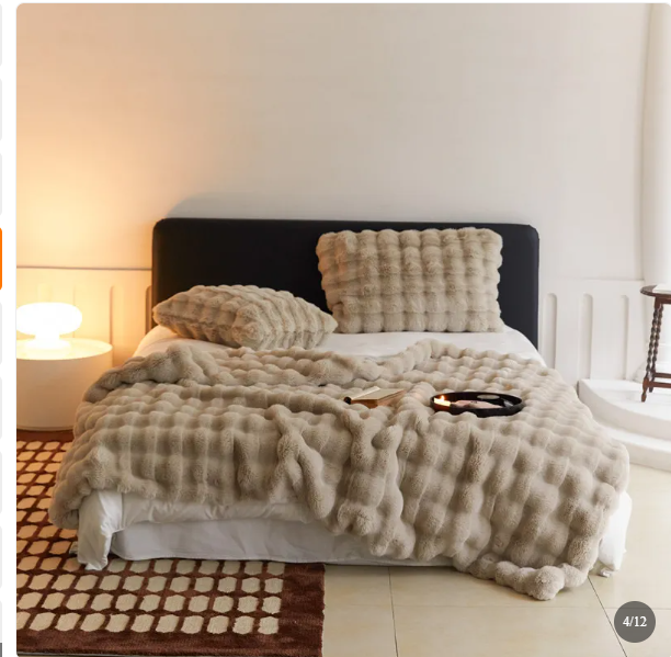 PlushCozy | Sztuczny futerko zimowy koc