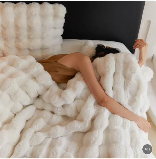 PlushCozy | Sztuczny futerko zimowy koc