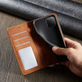 Etui na telefon z magnetycznym skórzanym klapkiem