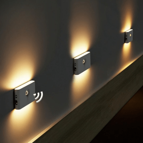 Bezprzewodowe lampki nocne LED z czujnikiem ruchu | Ładowanie USB | Miękkie ciepłe światło |