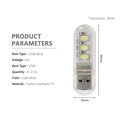 Mini USB LED Nocna Lampa - Zimna Biała Lampka