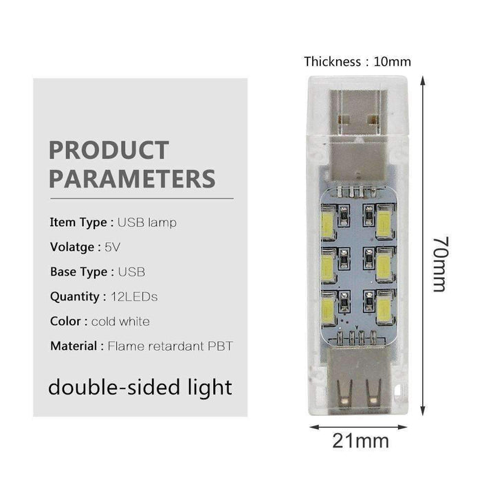 Mini USB LED Nocna Lampa - Zimna Biała Lampka