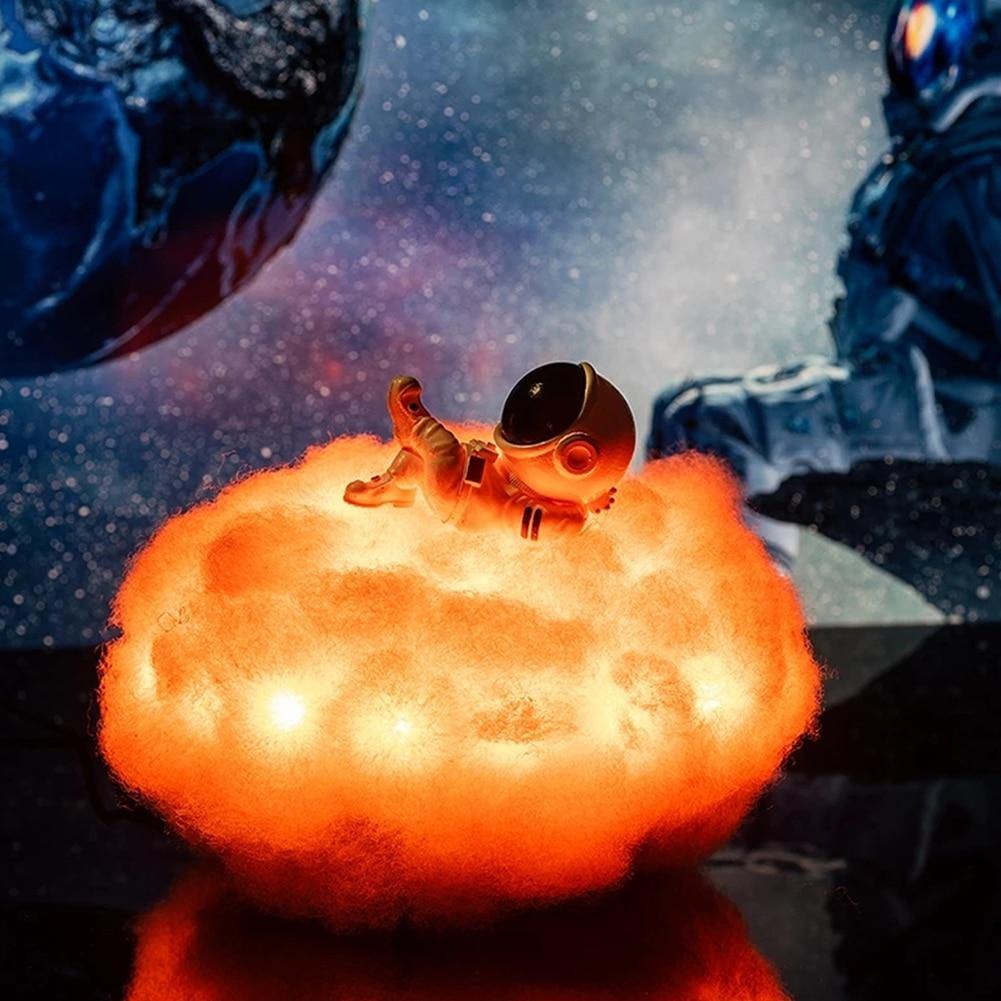 Astronauta kolorowe Chmury Nocna Lampa