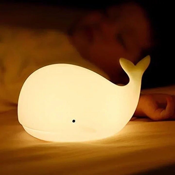 Czarująca Lampa Nocna w Kształcie Walenia z Efektami Kolorowymi