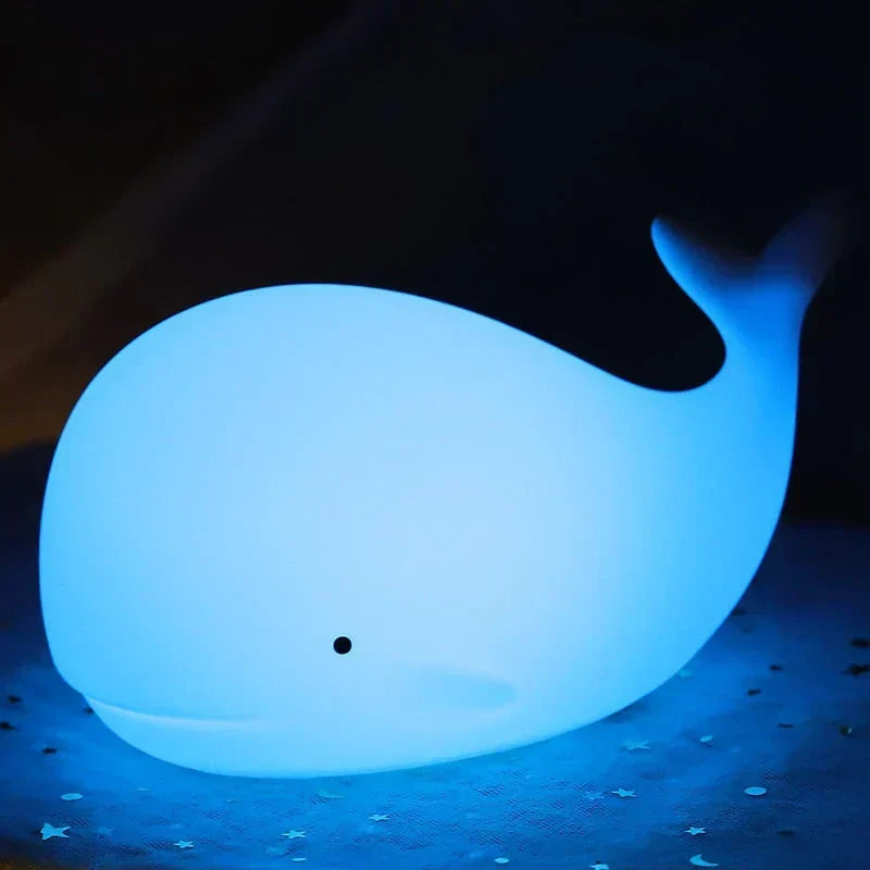 Czarująca Lampa Nocna w Kształcie Walenia z Efektami Kolorowymi