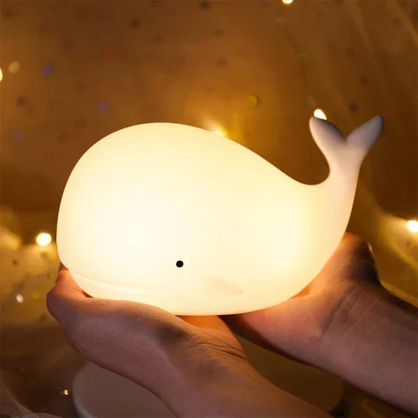 Czarująca Lampa Nocna w Kształcie Walenia z Efektami Kolorowymi