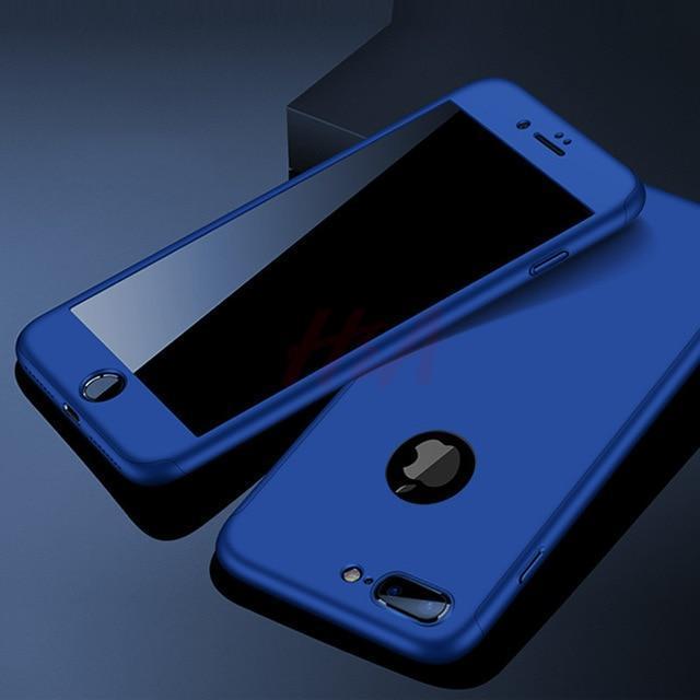 360 Pełna Ochrona Etui na Telefon dla iPhone z Przednią Szkłem