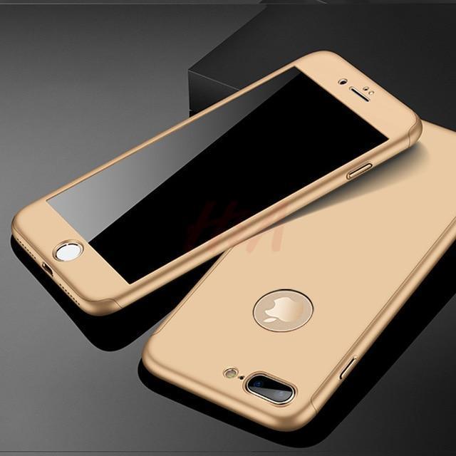 360 Pełna Ochrona Etui na Telefon dla iPhone z Przednią Szkłem