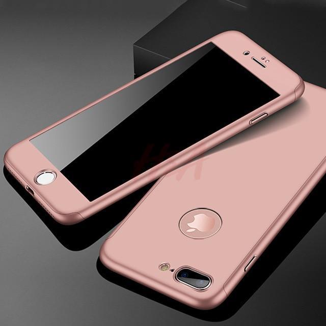 360 Pełna Ochrona Etui na Telefon dla iPhone z Przednią Szkłem