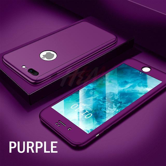 360 Pełna Ochrona Etui na Telefon dla iPhone z Przednią Szkłem