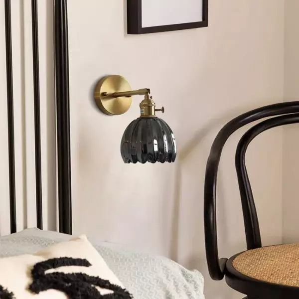 Lampa Ścienna Tulipan Kwiatowy Pąk Szklana