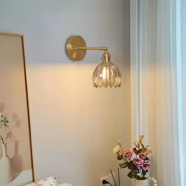 Lampa Ścienna Tulipan Kwiatowy Pąk Szklana