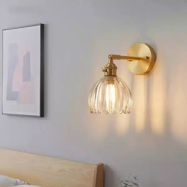 Lampa Ścienna Tulipan Kwiatowy Pąk Szklana
