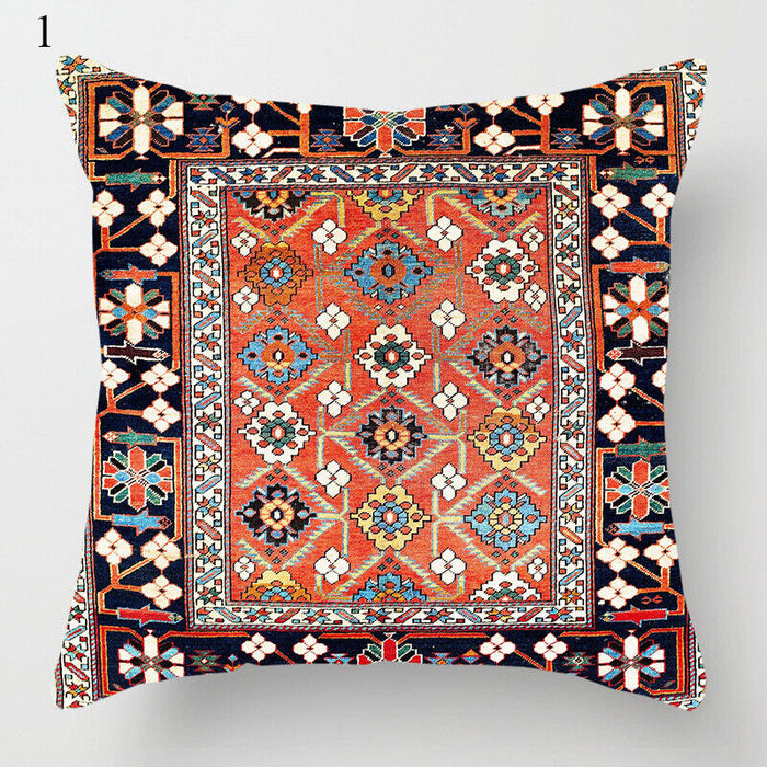 Etniczna poduszka dekoracyjna z nadrukiem mandali w stylu boho na sofę#