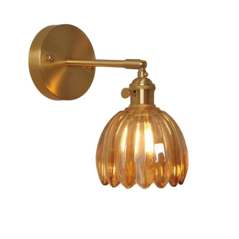Retro – Lampa Ścienna Szklany Pąk Tulipana